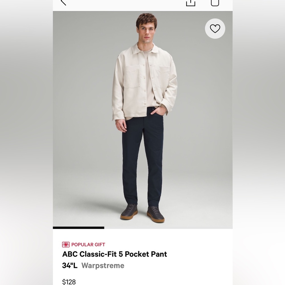 lululemon ABC classic fit 5 pocket pant